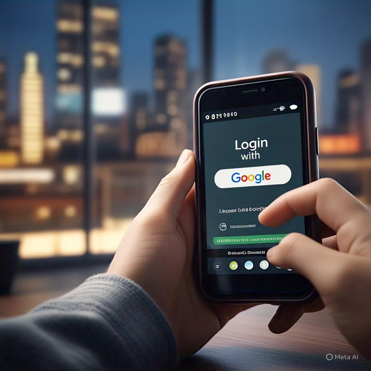 Google login screen on mobile phone