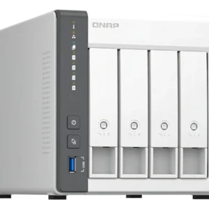 NAS QNAP TS-433-4G-BR branco com quatro baias para HDD e SSD SATA