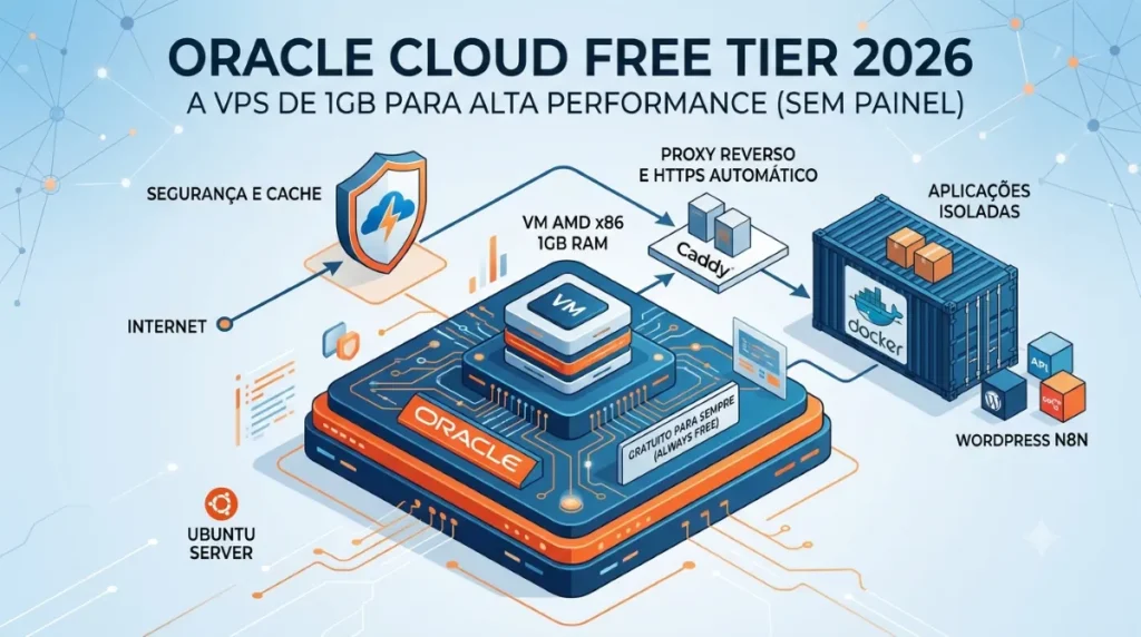Oracle Cloud Free Tier 2026: Como Montar uma VPS de 1 GB de RAM (Instância AMD) do Zero